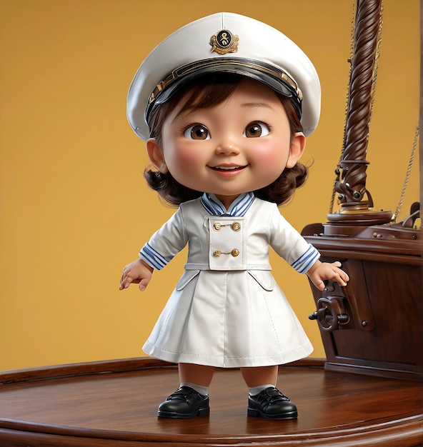 Foto una bambola vestita da marinaio