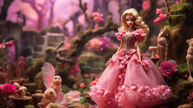 Doll in magic forest