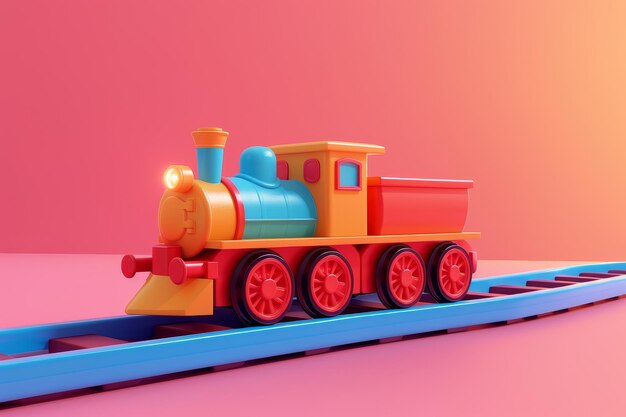 Doll and Toy Train in the concept of realistic play