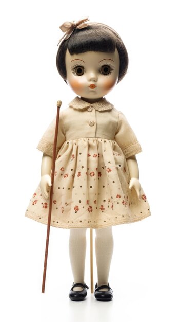 Doll with a cane and a hat