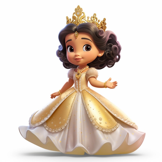 Photo a doll with a crown and gold crown.