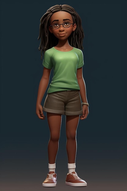 Photo a doll with a green shirt and shorts on it