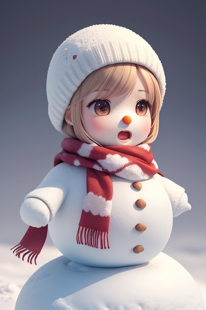 A doll with a hat and a scarf that says'i'm a snowman '