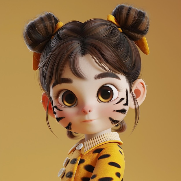 a doll with a leopard print outfit and a leopard print shirt