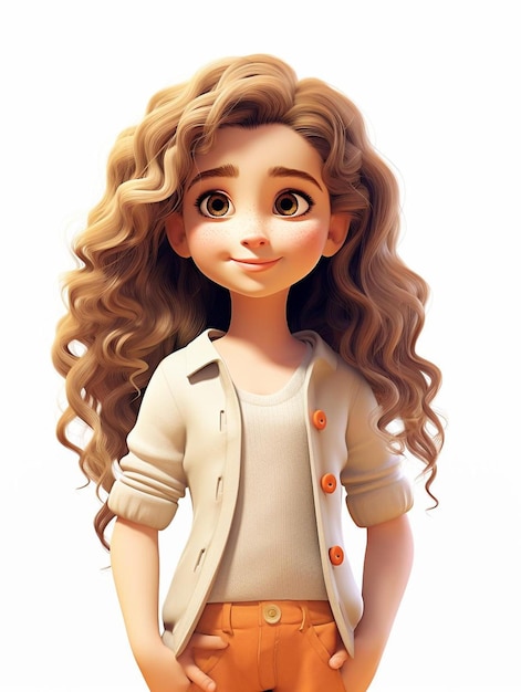 a doll with long hair and a jacket