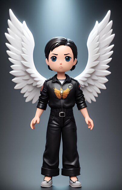 A doll with wings that says'angel'on it