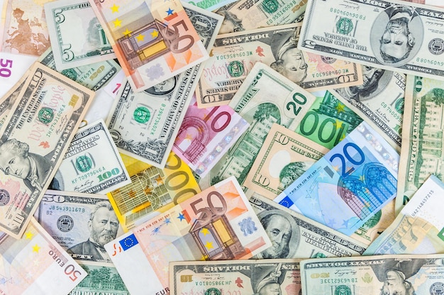 Доллар и евро фон