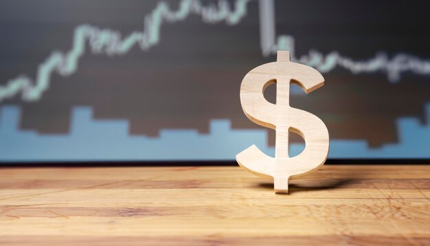 Dollar icon ana financial graph background