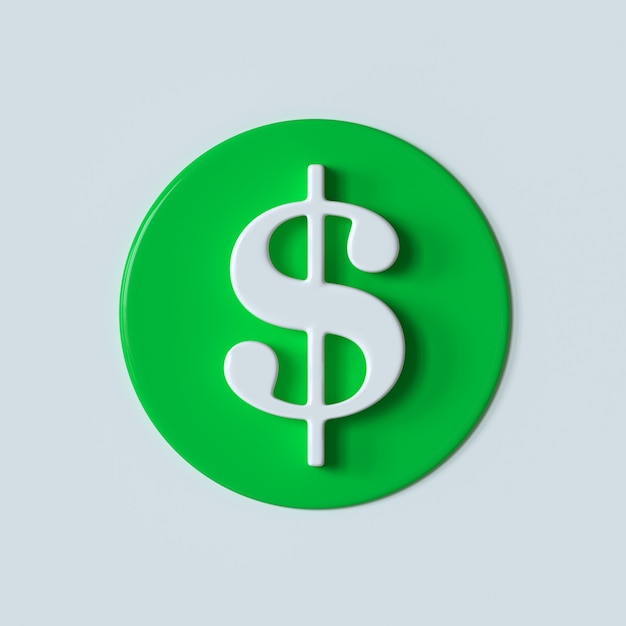 Доллар деньги символ доллар значок 3d визуализации