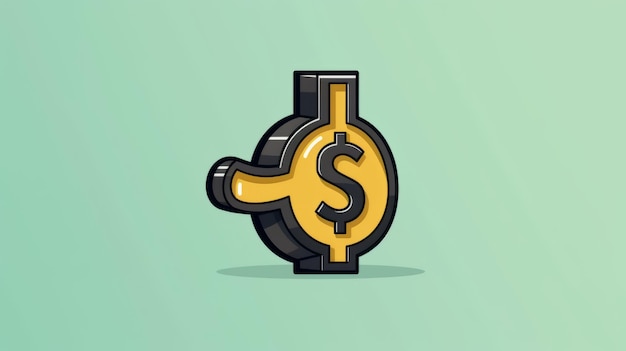 Dollar sign cartoon vector icon illustration finance object icon concept isolated premium vector