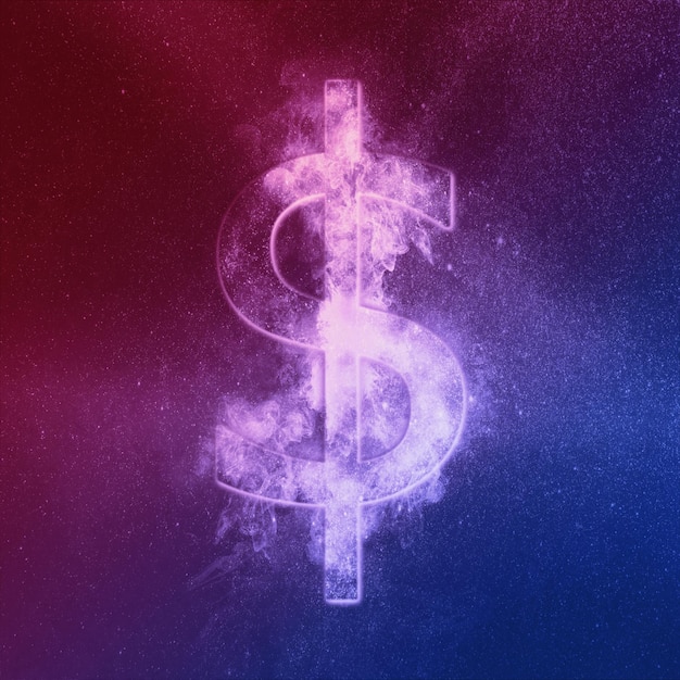 Dollar sign, Dollar Symbol Red Blue.