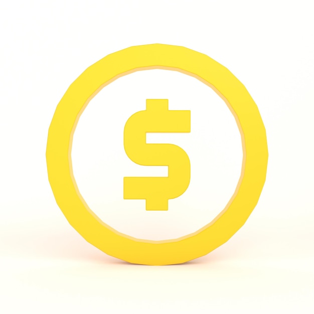 Dollar Sign Front Side With White Background