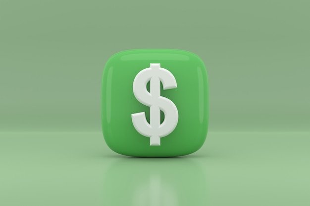 Dollar sign icon design. 3D rendering.