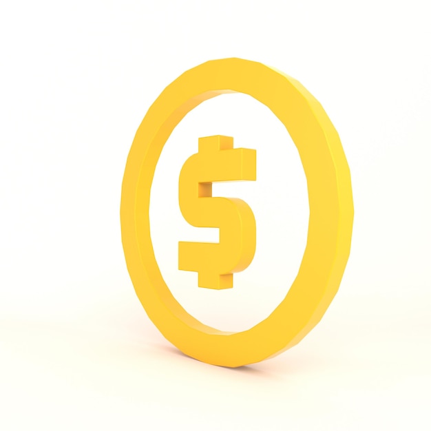 Dollar Sign Right Side With White Background