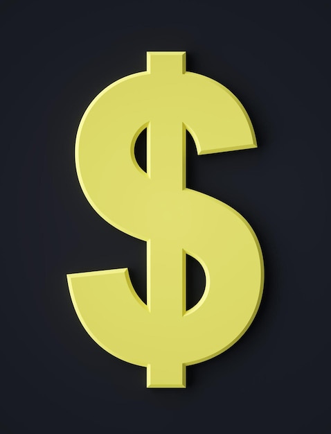 Символ доллара 3D визуализация