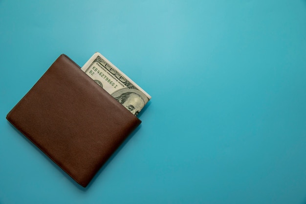 Dollars in brown bags placed on a blue