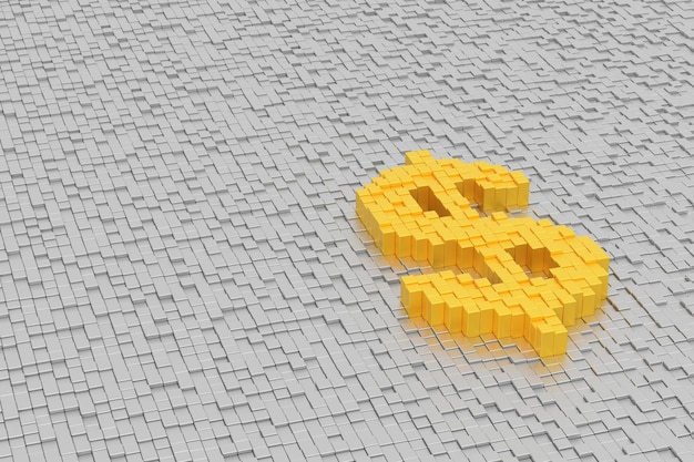 Dollarteken banner ontwerp 3D-rendering