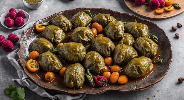 Dolma on a beautiful plate AI generated