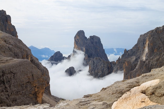 Dolomietenlandschap, Rosetta-plateau, San Martino di Castrozza. Italiaanse Alpen