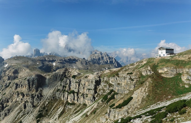 백운석 알프스 Tre Cime 디 Lavaredo 이탈리아