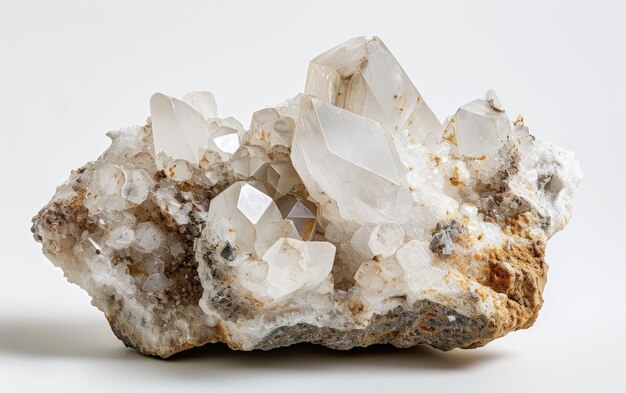 Dolomite Mineral Specimen in Geological Display On White Background