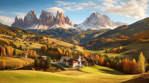 Foto paesaggio delle dolomiti