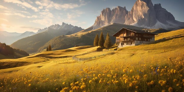 Foto paesaggio delle dolomiti