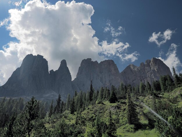 dolomites mountains badia valley view panorama landscape