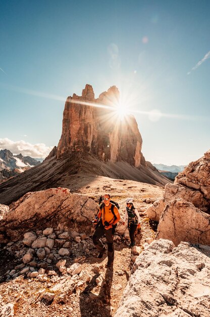 ドロミテ Lavaredo の 3 つの峰 イタリア ドロミテと Lavaredo の有名な 3 つの峰 Tre Cime 南チロル イタリア