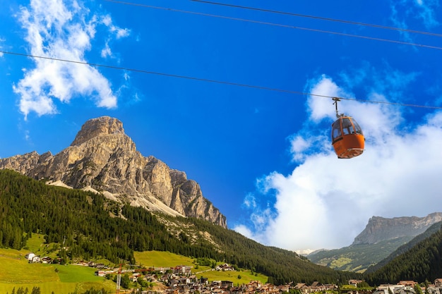 Dolomiti alps in alta badia landscape amd peaks view trentino alto adige region of italy