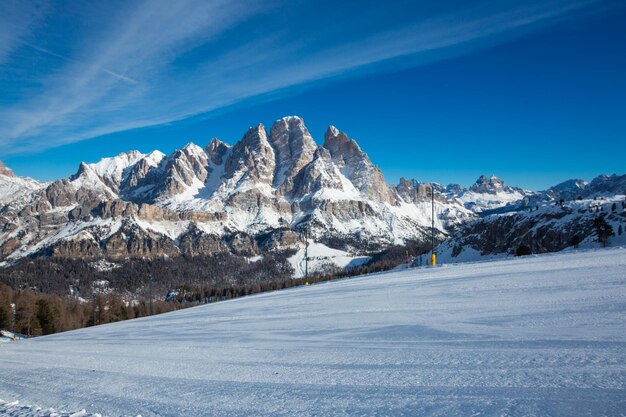 Dolomities winter mountains ski resort