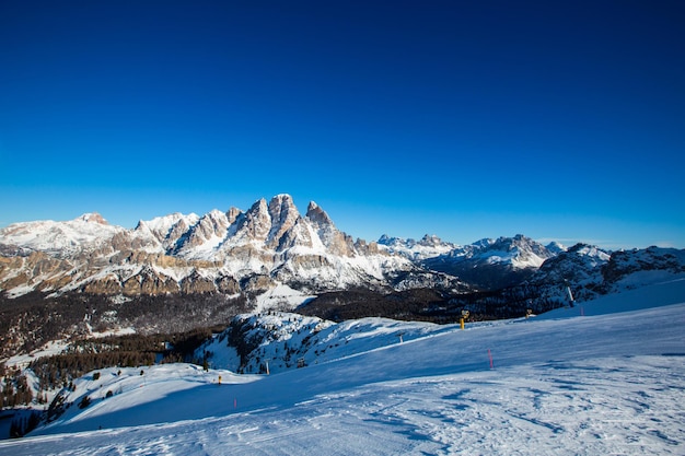 Dolomities winter mountains ski resort