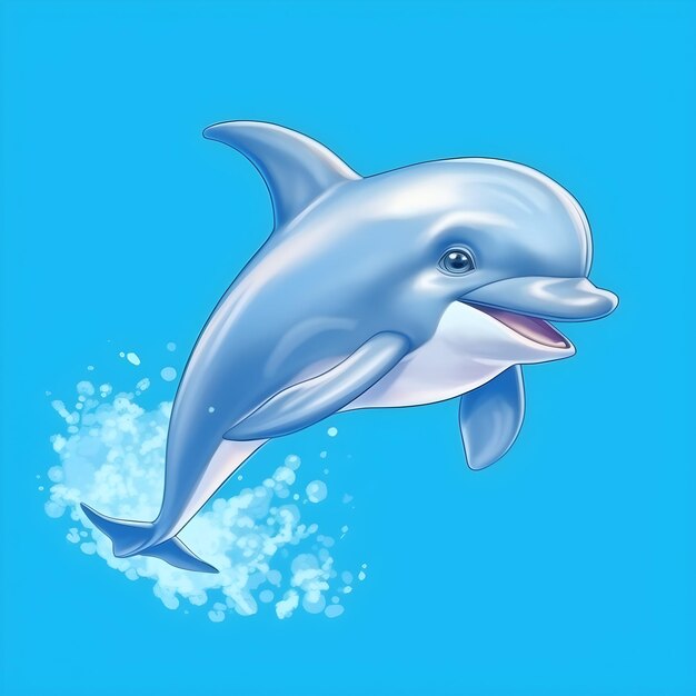 Premium Photo | Dolphin on a blue background