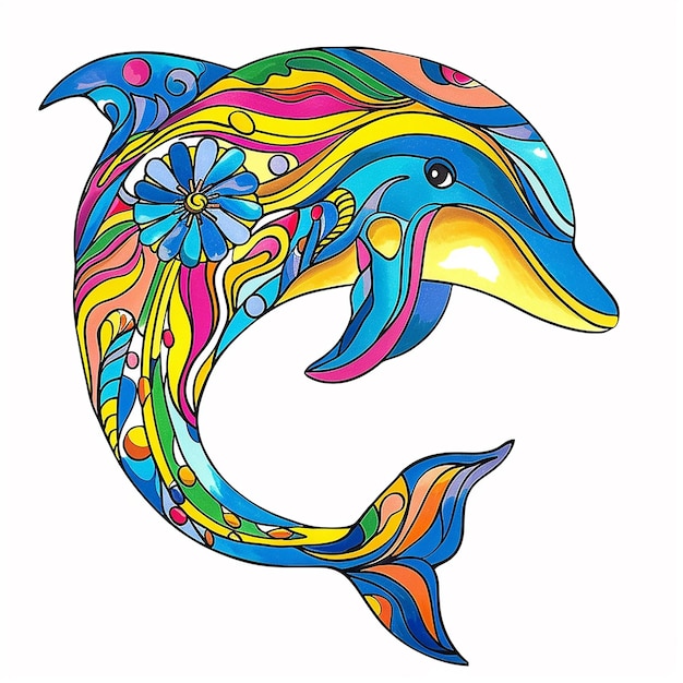 Dolphin Coloring Art for Kids
