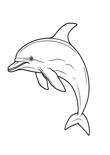 Dolphin Coloring Page Dolphin Line Art coloring page Dolphin Outline Illustration For Coloring Page Animals Coloring Page Coloring Page for Adults AI Generative