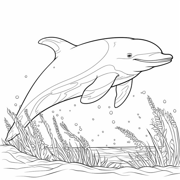 dolphin coloring pages for kids generative ai