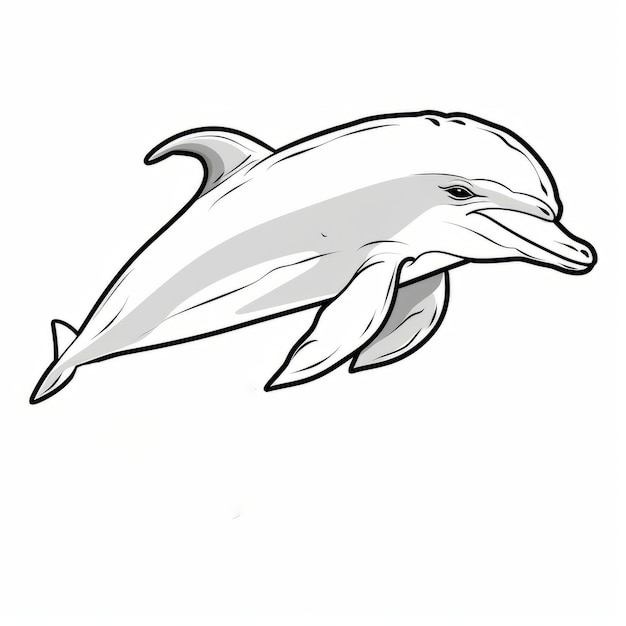 Dolphin Coloring Pages Vector PNG with Kerem Beyit Style