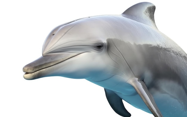 흰색 배경 sealife 바다 동물 ai 생성에 고립 된 돌고래