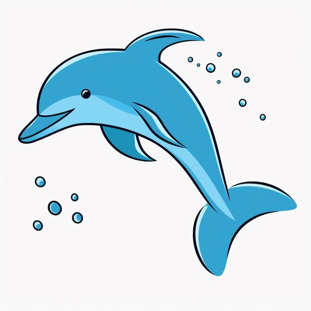 dolphin jumping out of the water with bubbles in the air generative ai