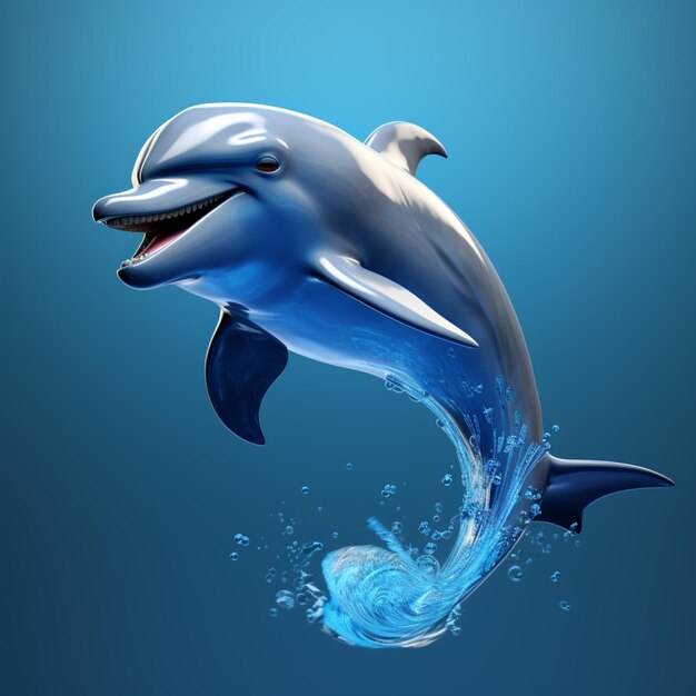 dolphin jumping out of the water with its mouth open generative ai