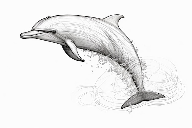 A dolphin jumping out of the water