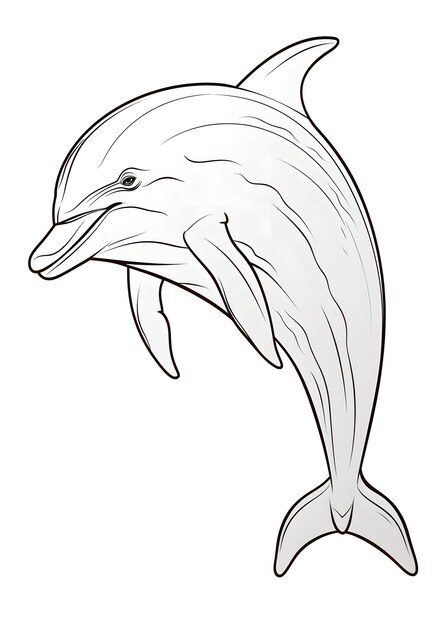 Foto dolphin kleurblad dolphin lijnkunst kleurblad dolfijn schets illustratie voor kleurblad dieren kleurblad kleurblad voor volwassenen ai generatief