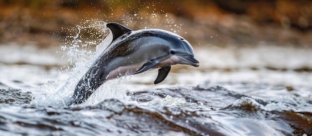 Dolphin Leaping Out of Water