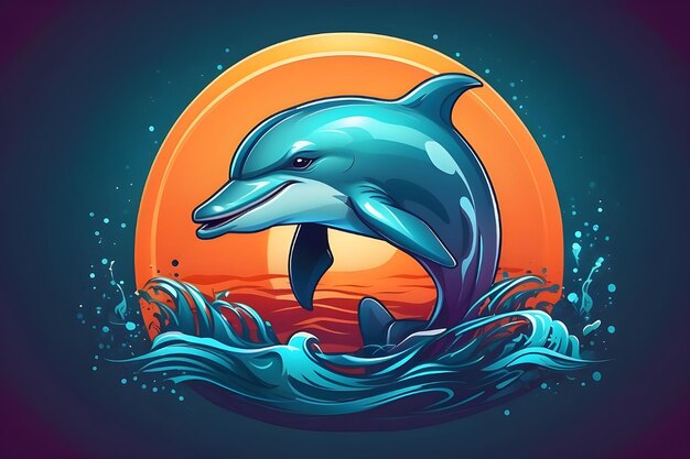 Dolphin mascot logo