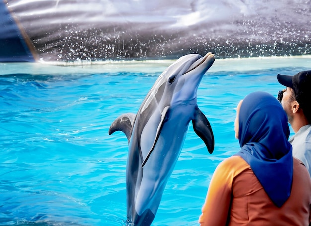 dolphin's inquisitive nature during an encounter with humans