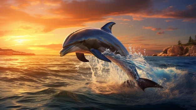 Dolphin in the sea neural network ai generated