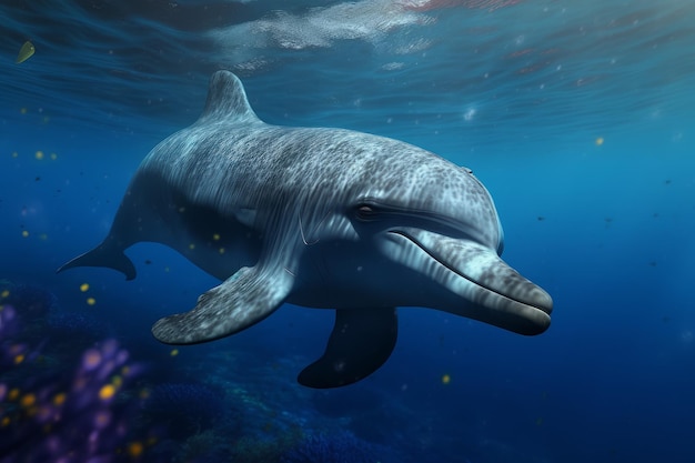 Dolphin under sea water Generate Ai