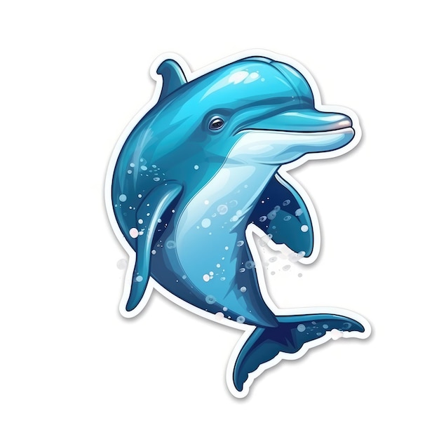 Dolphin sticker isolated ai generated