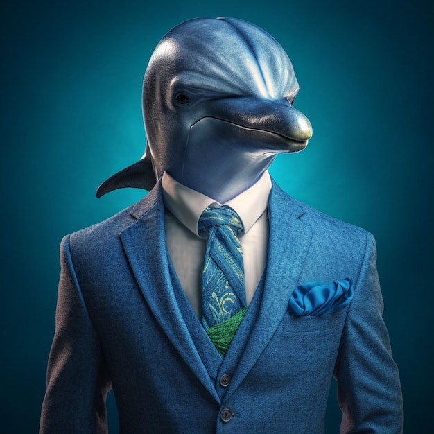 Dolphin in a suit Generative AI