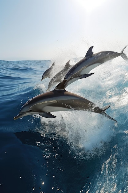 Photo dolphin swimming in the ocean